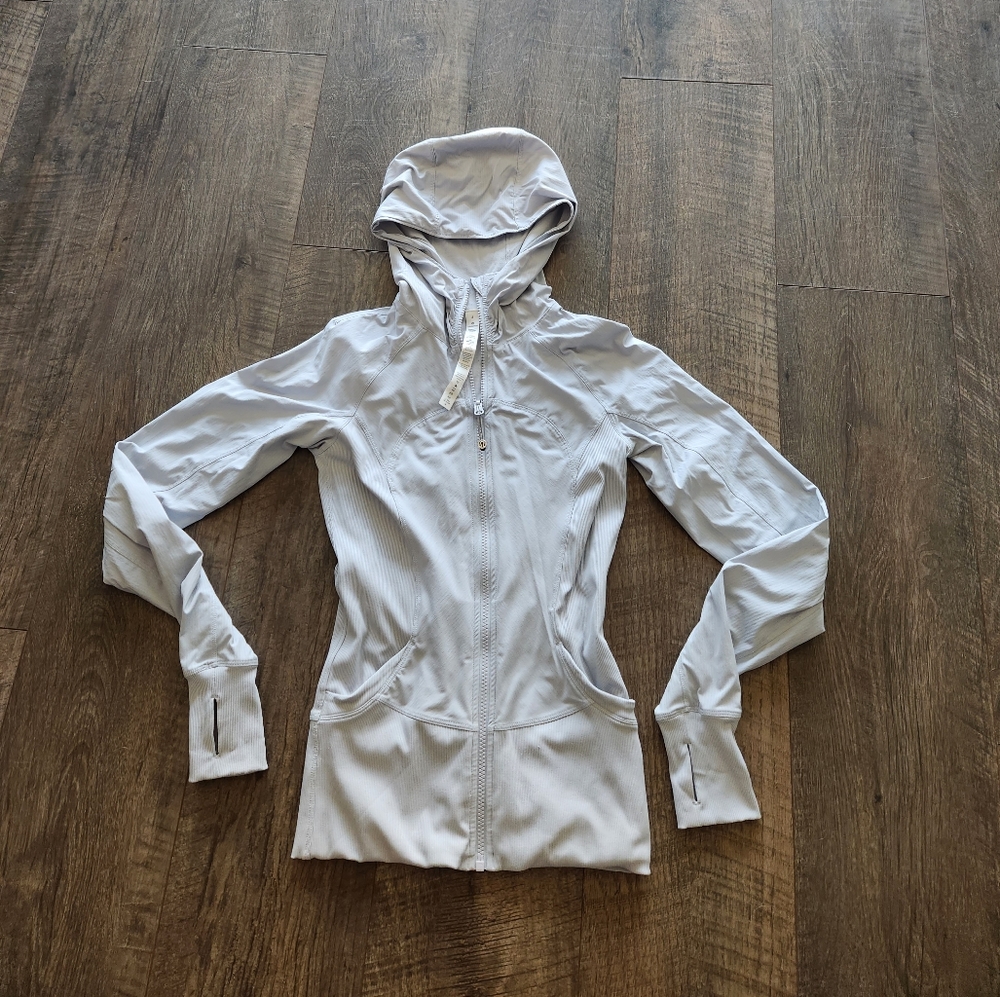 Lululemon fitted lightweight gray hoodie jacket 4 (xs)